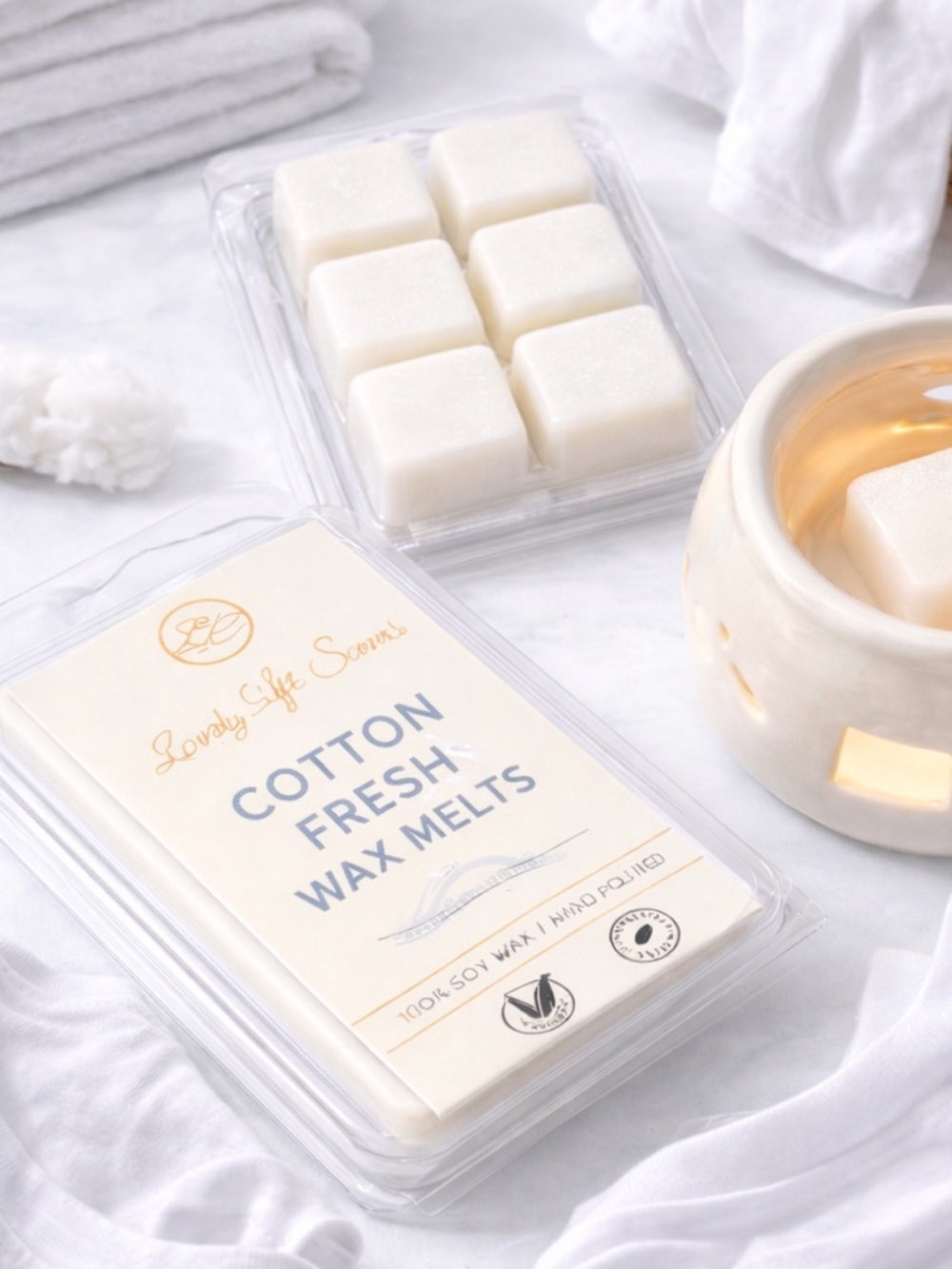 Cotton Fresh Premium Soy Wax Melts from Lovely Life Scents